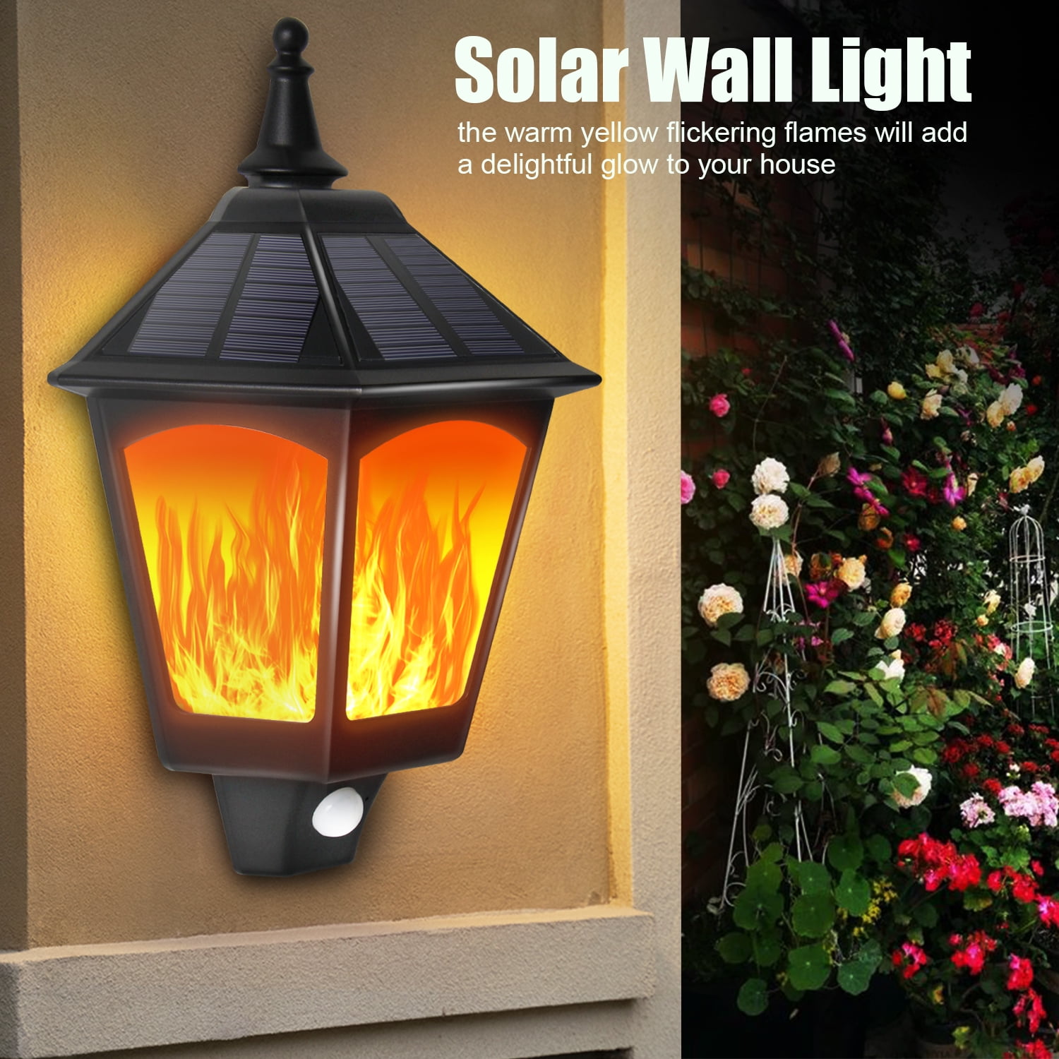 Quiltered Outdoor Solar Flame Decorative Light Waterproof Flicker Flame
