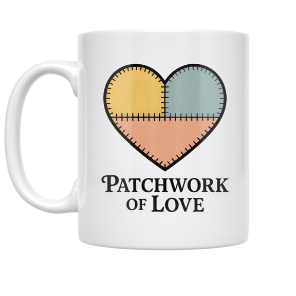 Quilters 11 oz Coffee Mug - Cozy Patchwork Mornings White Ceramic