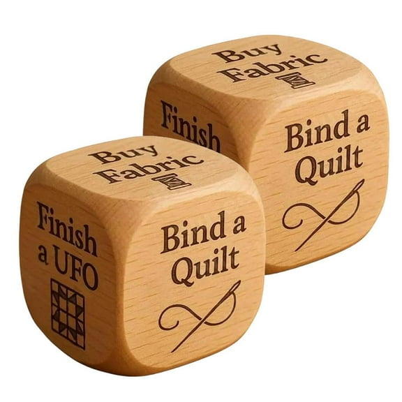 Quilters Dice, 2in Handmade Wooden Quilting Decision Dice, 6 Sided Dice for Quilters Sewing Lovers & Craft Enthusiasts