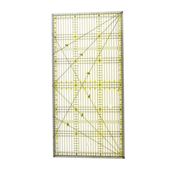 Quilters Ruler with Double Colored and Grid Lines Patchwork Ruler Nonslip Quilters Ruler for Quilting Sewing Crafts