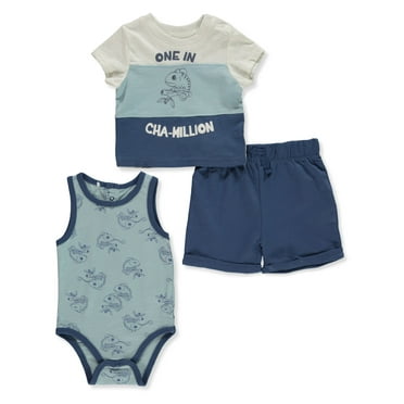 Quiltex Baby Boys' 3-Piece Shorts Set Outfit