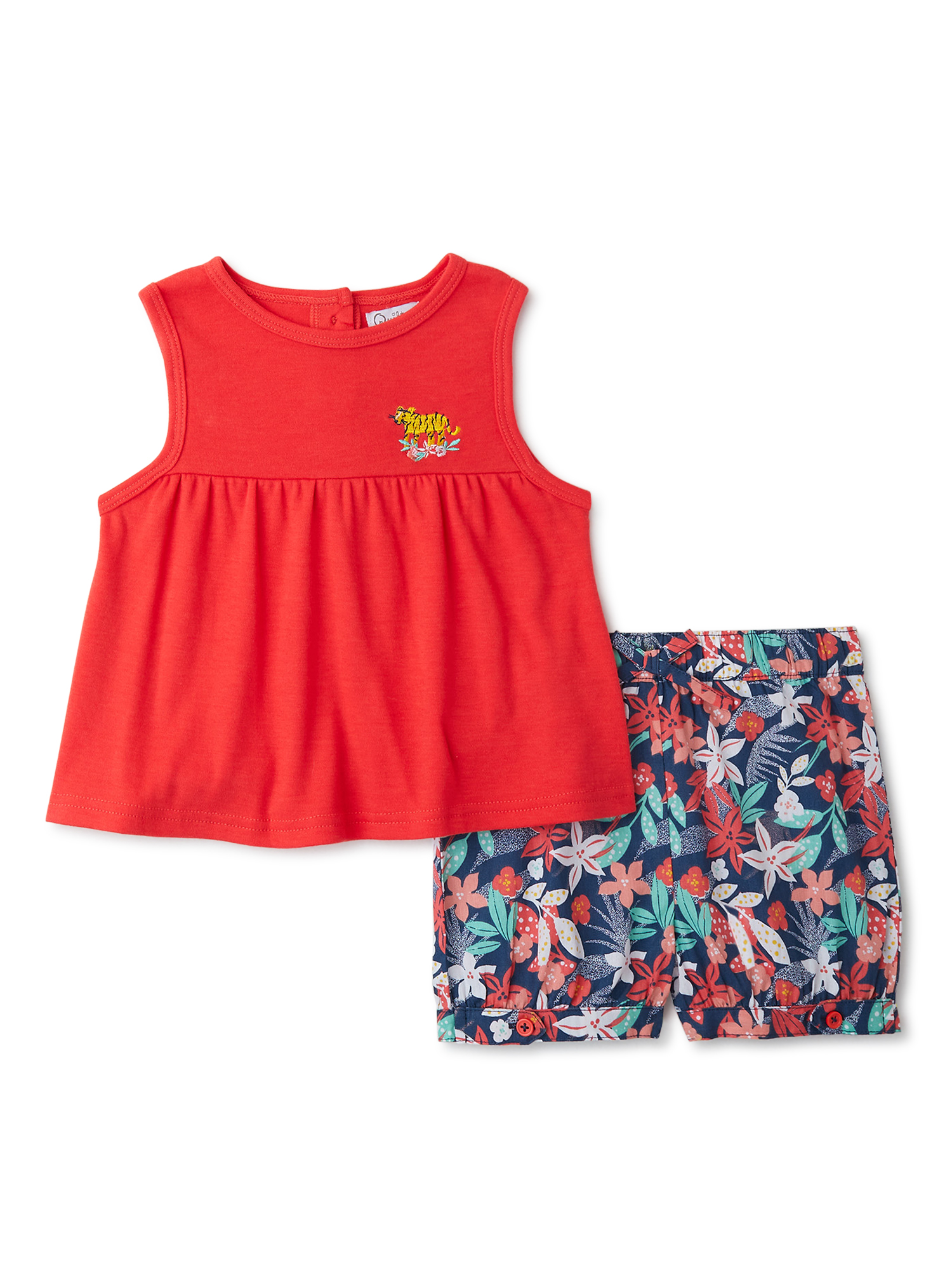 Quiltex Baby Girl & Toddler Girl Top and Short Sets, 2Piece