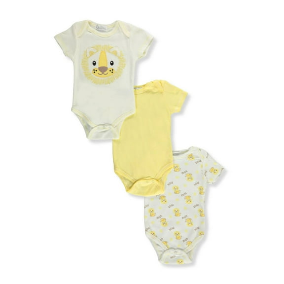 Quiltex Unisex Baby 3-Pack Bodysuits - ivory multi, 3 - 6 months