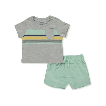 Quiltex baby-boys  Casual Cool 2pc Short Set, 0/3M