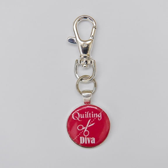 Quilting Dots Quilting Diva Scissor Fob with Swivel Clip