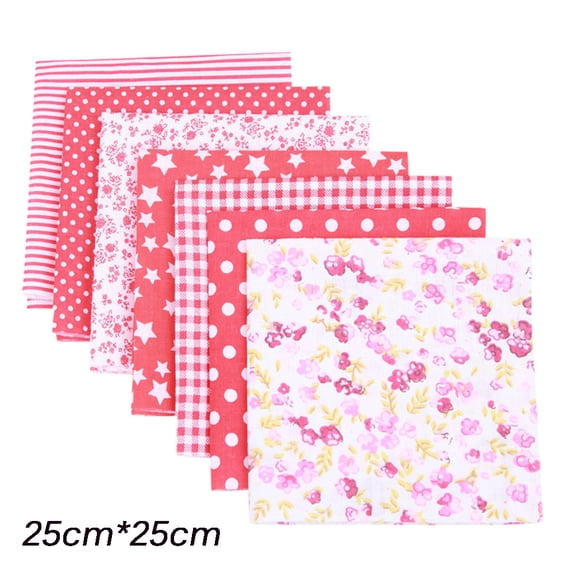 Quilting Fabric Bundle, 7PCS Patchwork Squares Set for Sewing, DIY Crafts, Handmade Quilts, Scrapbooking and Creative Projects