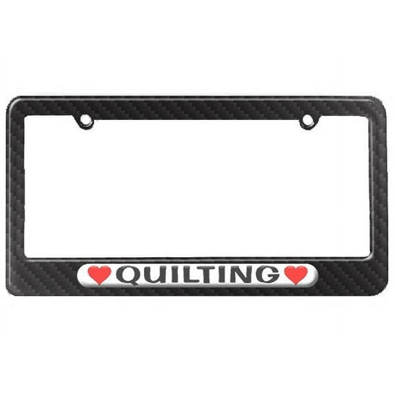 Quilting Love with Hearts License Plate Frame