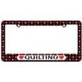 thumbnail image 1 of Quilting Love with Hearts License Plate Tag Frame, Multiple Colors, 1 of 1