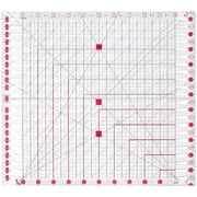 Quilting Ruler, 11.5 x 10 in / 29.2 x 25.4 cm Square Sewing Ruler for Fabric, Clear Mark Slotted Ruler with 45/60 Degree Angle, Transparent Plastic Patchwork Ruler for DIY Sewing and Crafting