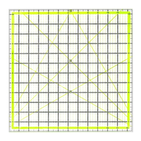 Quilting Ruler(12.5"X12.5"), Square Quilting Rulers Fabric Cutting Ruler Acrylic Quilters Rulers Clear Mark for Easy Precision Cutting and Crafts Quilting and Sewing