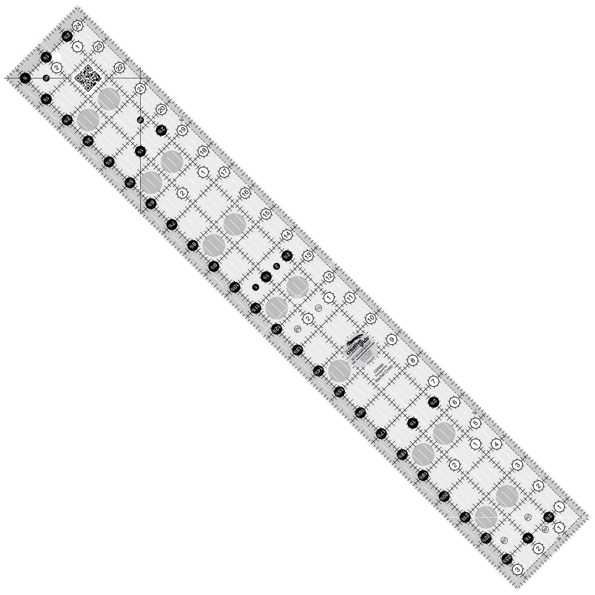 Creative Grids Quilt Ruler 3in x 24in Acrylic Rectangle Ruler with Non-Slip Grip