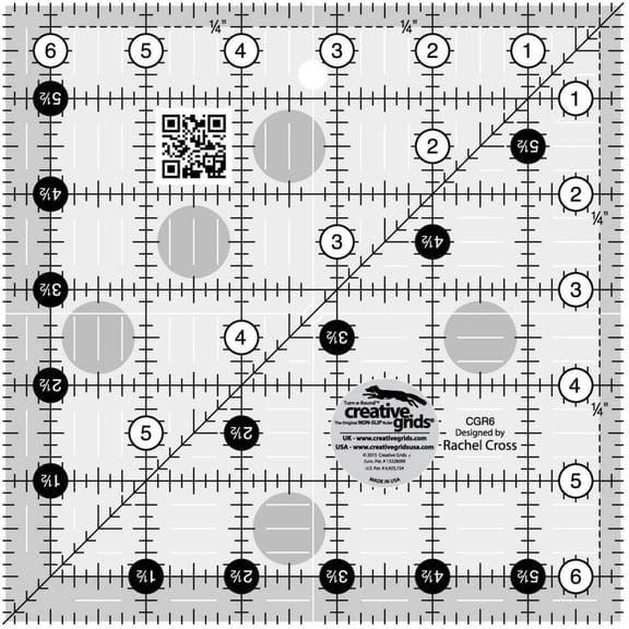 Creative Grids 6.5" Square Quilting Ruler Template [CGR6]