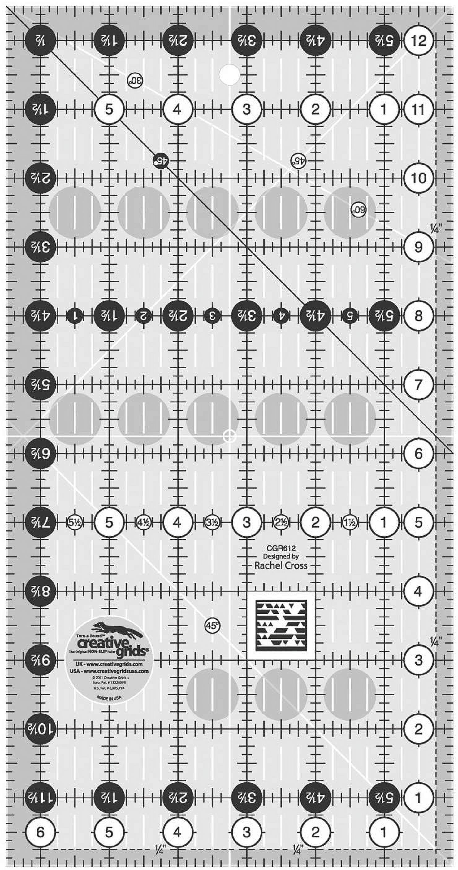 Creative Grids Quilt Ruler 6-1/2in x 12-1/2in