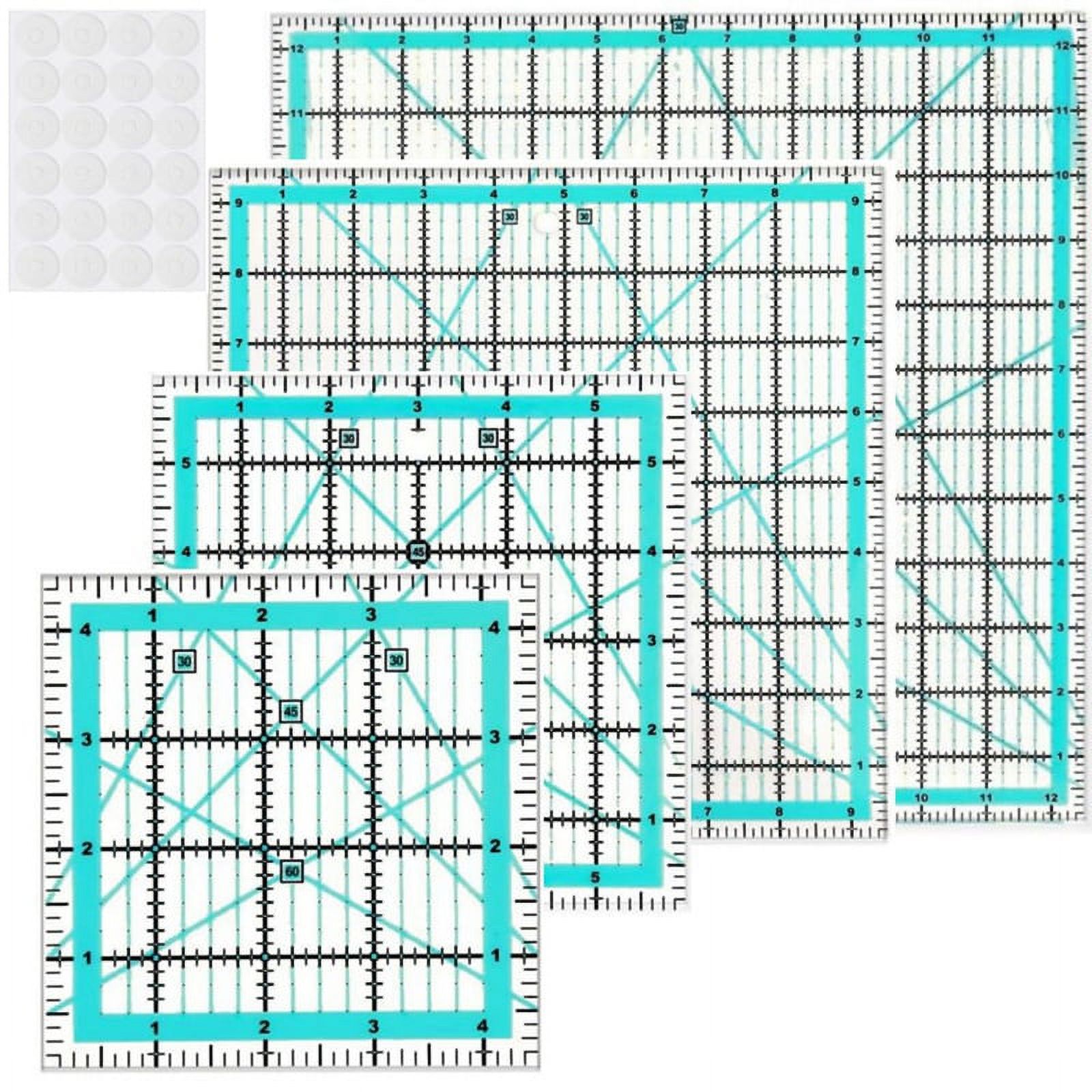 Quilting Rulers, 4 Square Ruler Quilting Templates(4.5/6/9.5/12.5Inch