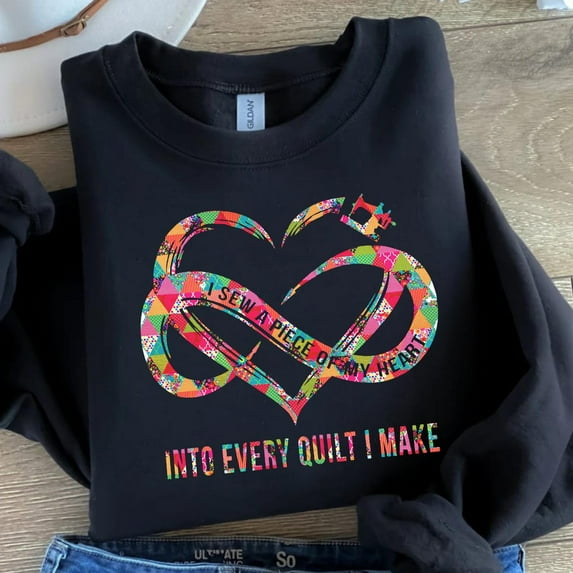Quilting Sweatshirt: Patchwork Heart, Sewing Enthusiast Gift Tshirt All Size S-5XL