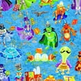 thumbnail image 1 of Quilting Treasures Bits & Bots Blue Packed Robots 100% Cotton Fabric sold by the yard, 1 of 1