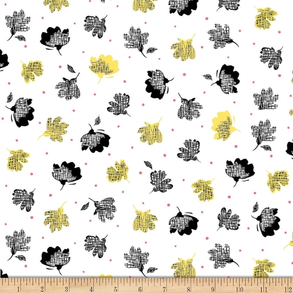 Quilting Treasures Nadine Tossed Floral White 100% Cotton Fabric sold by the yard