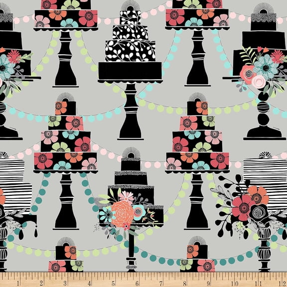 Quilting Treasures Piece Of Cake Layered Cakes Gray 100% Cotton Fabric sold by the yard