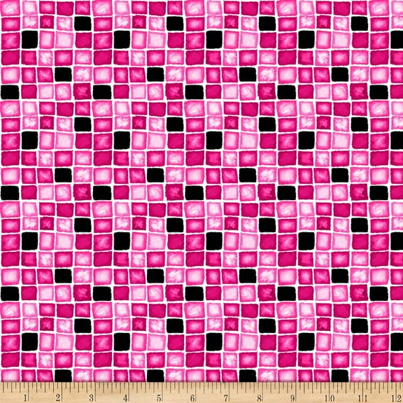 Quilting Treasures QT Fabrics Delilah Box Geometric Fuchsia 100% Cotton Fabric sold by the yard