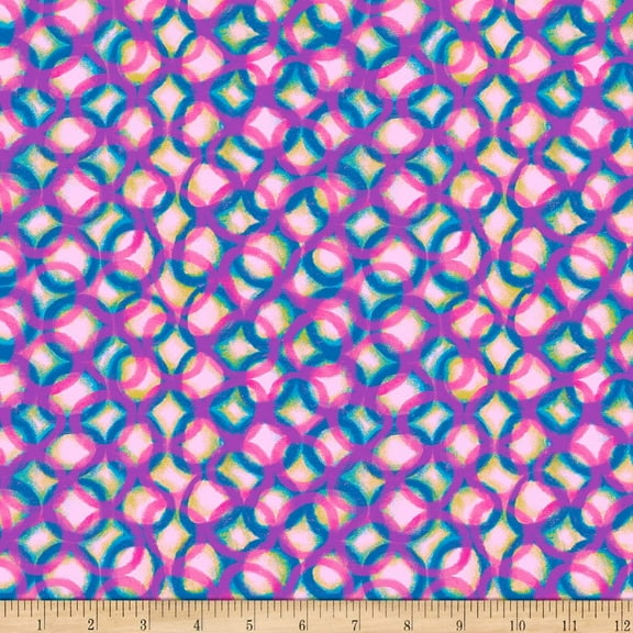 Quilting Treasures Quilt Fabrics Mirage Interlocking Circles Pink 100% Cotton Fabric sold by the yard