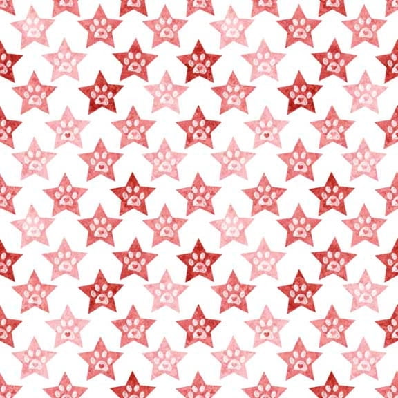 Top Dog Paws Brick Red on White Novelty