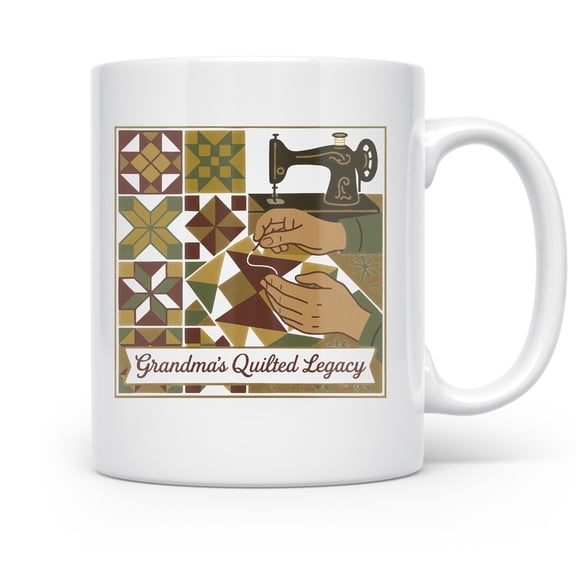 Quilting Comfort Keepsake - Crafters and Grandmas - 11 oz Ceramic Coffee Mug