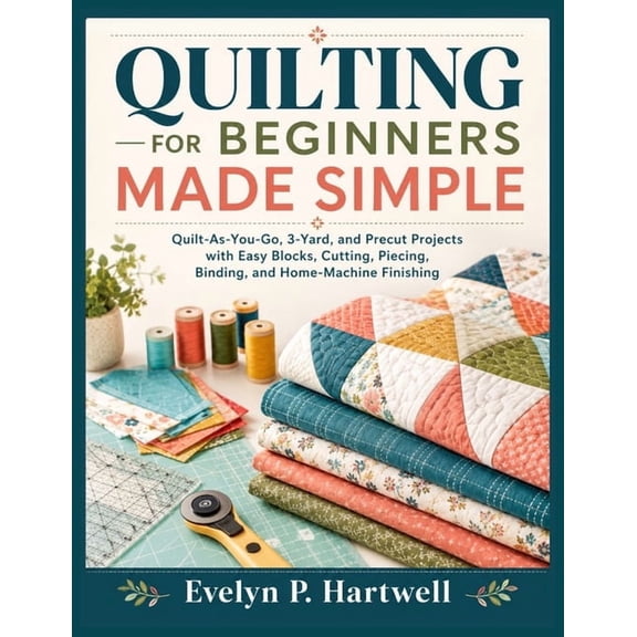 Quilting for Beginners Made Simple: Quilt-As-You-Go, 3-Yard, and Precut Projects with Easy Blocks, Cutting, Piecing, Bin, (Paperback)