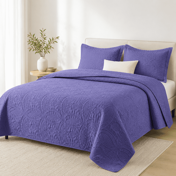 Quilts For Queen Bed Deep Purple Bedspreads Bedding Set - Summer ...