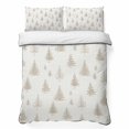 thumbnail image 1 of Quilts Full Size Bedding Set, Beige Christmas Tree Lightweight Quilted Comforter, Winter Seasonal Xmas Pine Trees Soft Reversible Bedspread Coverlet with Pillow Covers for All Season, 78" x 90", 1 of 9