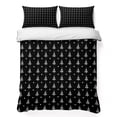 thumbnail image 1 of Quilts Full Size Bedding Set, Black Christmas Lightweight Quilted Comforter, Xmas Pine Trees Polka Dot Modern Simple Soft Reversible Bedspread Coverlet with Pillow Covers for All Season, 78" x 90", 1 of 9