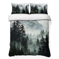 thumbnail image 1 of Quilts Full Size Bedding Set, Black Forest Lightweight Quilted Comforter, Nature Foggy Mountain Pine Tree Soft Reversible Bedspread Coverlet with Pillow Covers for All Season, 78" x 90", 1 of 9