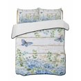 thumbnail image 1 of Quilts Full Size Bedding Set, Blue Hydrangea Lightweight Quilted Comforter, Spring Summer Eucalyptus Wooden Soft Reversible Bedspread Coverlet with Pillow Covers for All Season, 78" x 90", 1 of 7