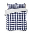 thumbnail image 1 of Quilts Full Size Bedding Set, Blue Plaid Lightweight Quilted Comforter, Modern Minimalist Geometric Gingham Checkered Soft Reversible Bedspread Coverlet with Pillow Covers for All Season, 78" x 90", 1 of 7