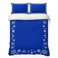 thumbnail image 1 of Quilts Full Size Bedding Set, Blue Snowflake Christmas Lightweight Quilted Comforter, Xmas Snowflake Winter Modern Art Soft Reversible Bedspread Coverlet with Pillow Covers for All Season, 78" x 90", 1 of 9