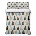 thumbnail image 1 of Quilts Full Size Bedding Set, Christmas Lightweight Quilted Comforter, Xmas Trees Snowflakes Plaid Polka Dots Beige Soft Reversible Bedspread Coverlet with Pillow Covers for All Season, 78" x 90", 1 of 9