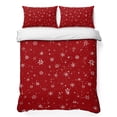 thumbnail image 1 of Quilts Full Size Bedding Set, Christmas Snowflake Lightweight Quilted Comforter, Xmas Snowy Winter Farmhouse Red Soft Reversible Bedspread Coverlet with Pillow Covers for All Season, 78" x 90", 1 of 9