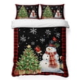 thumbnail image 1 of Quilts Full Size Bedding Set, Christmas Snowman Lightweight Quilted Comforter, Cardinal Bird Snowflake Red Plaid Black Soft Reversible Bedspread Coverlet with Pillow Covers for All Season, 78" x 90", 1 of 9