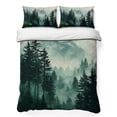 thumbnail image 1 of Quilts Full Size Bedding Set, Dark Green Forest Lightweight Quilted Comforter, Nature Mountain Pine Tree Vintage Soft Reversible Bedspread Coverlet with Pillow Covers for All Season, 78" x 90", 1 of 9