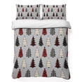 thumbnail image 1 of Quilts Full Size Bedding Set, Gray Christmas Lightweight Quilted Comforter, Xmas Trees Snowflakes Winter Rustic Soft Reversible Bedspread Coverlet with Pillow Covers for All Season, 78" x 90", 1 of 9