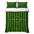 thumbnail image 1 of Quilts Full Size Bedding Set, Green Football Field Lightweight Quilted Comforter, Modern Balls Sport Games Match Soft Reversible Bedspread Coverlet with Pillow Covers for All Season, 78" x 90", 1 of 9