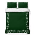 thumbnail image 1 of Quilts Full Size Bedding Set, Green Snowflake Christmas Lightweight Quilted Comforter, Xmas Snowflake Winter Modern Art Soft Reversible Bedspread Coverlet with Pillow Covers for All Season, 78" x 90", 1 of 9