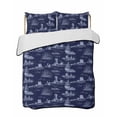 thumbnail image 1 of Quilts Full Size Bedding Set, Nautical Ship Lightweight Quilted Comforter, Blue Vintage Coastal Ocean Lighthouse Map Soft Reversible Bedspread Coverlet with Pillow Covers for All Season, 78" x 90", 1 of 7
