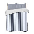 thumbnail image 1 of Quilts Full Size Bedding Set, Navy Blue Vertical Striped Lightweight Quilted Comforter, Farmhouse Thin Line Stripes Soft Reversible Bedspread Coverlet with Pillow Covers for All Season, 78" x 90", 1 of 7