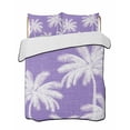 thumbnail image 1 of Quilts Full Size Bedding Set, Purple Palm Trees Lightweight Quilted Comforter, Farmhouse Tropical Summer Beach Soft Reversible Bedspread Coverlet with Pillow Covers for All Season, 78" x 90", 1 of 7