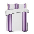 thumbnail image 1 of Quilts Full Size Bedding Set, Purple Striped Lightweight Quilted Comforter, Farmhouse Simple Line Vertical Stripes Soft Reversible Bedspread Coverlet with Pillow Covers for All Season, 78" x 90", 1 of 7