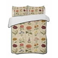 thumbnail image 1 of Quilts Full Size Bedding Set, Retro Pastoral Floral Lightweight Quilted Comforter, Boho Wildflower Botanical Rose Daisy Soft Reversible Bedspread Coverlet with Pillow Covers for All Season, 78" x 90", 1 of 7