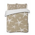thumbnail image 1 of Quilts Full Size Bedding Set, Rustic Coastal Starfish Lightweight Quilted Comforter, Nautical Summer Beach Ocean Soft Reversible Bedspread Coverlet with Pillow Covers for All Season, 78" x 90", 1 of 7