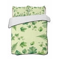 thumbnail image 1 of Quilts Full Size Bedding Set, Spring Botanical Lightweight Quilted Comforter, Green Ivy Ferns Oak Leaves Yellow Soft Reversible Bedspread Coverlet with Pillow Covers for All Season, 78" x 90", 1 of 7