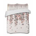 thumbnail image 1 of Quilts Full Size Bedding Set, Spring Floral Lightweight Quilted Comforter, Red Gray Cherry Flowers Blossom Beige Soft Reversible Bedspread Coverlet with Pillow Covers for All Season, 78" x 90", 1 of 7