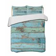 thumbnail image 1 of Quilts Full Size Bedding Set, Turquoise Farmhouse Lightweight Quilted Comforter, Vintage Teal Wooden Soft Reversible Bedspread Coverlet with Pillow Covers for All Season, 78" x 90", 1 of 7
